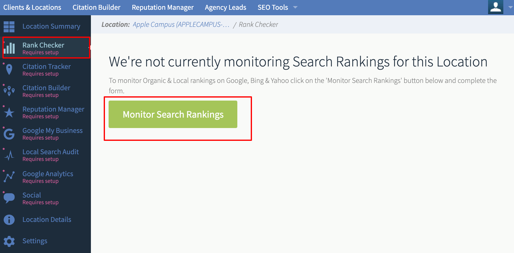 How To Create A Local Search Rank Checker Report Brightlocal Help Center