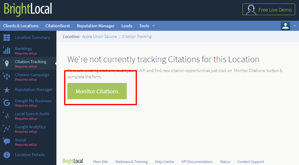 How to create a Citation Tracker Report BrightLocal Help