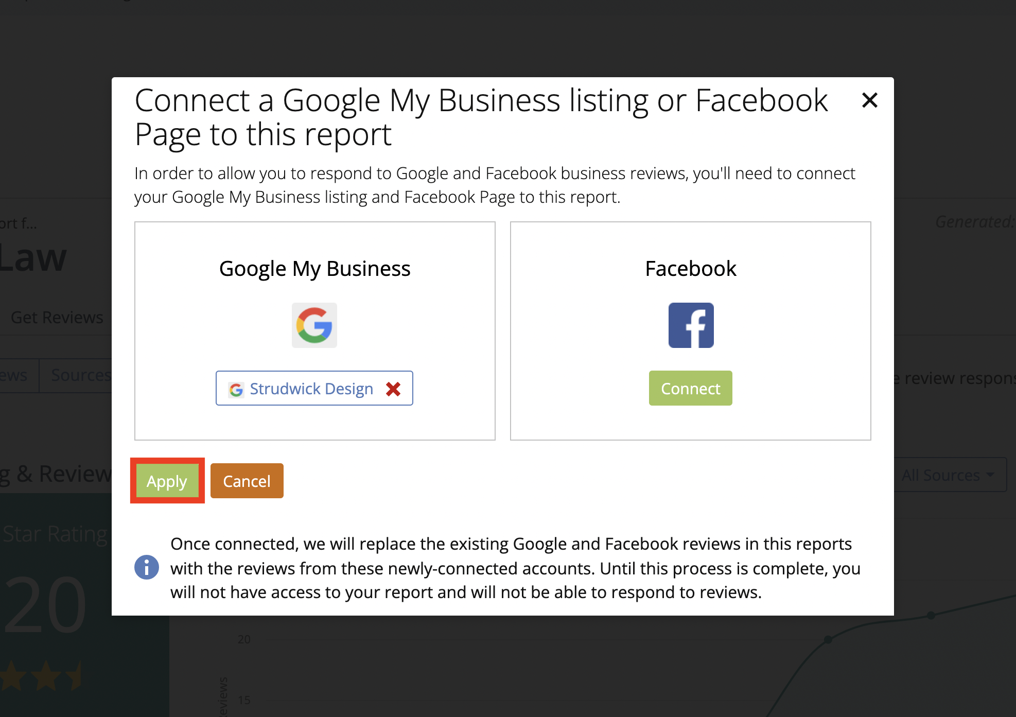 How can clients connect their Facebook pages and Google Business Profiles  to their Reputation Manager reports via External Dashboard? – BrightLocal  Help Center