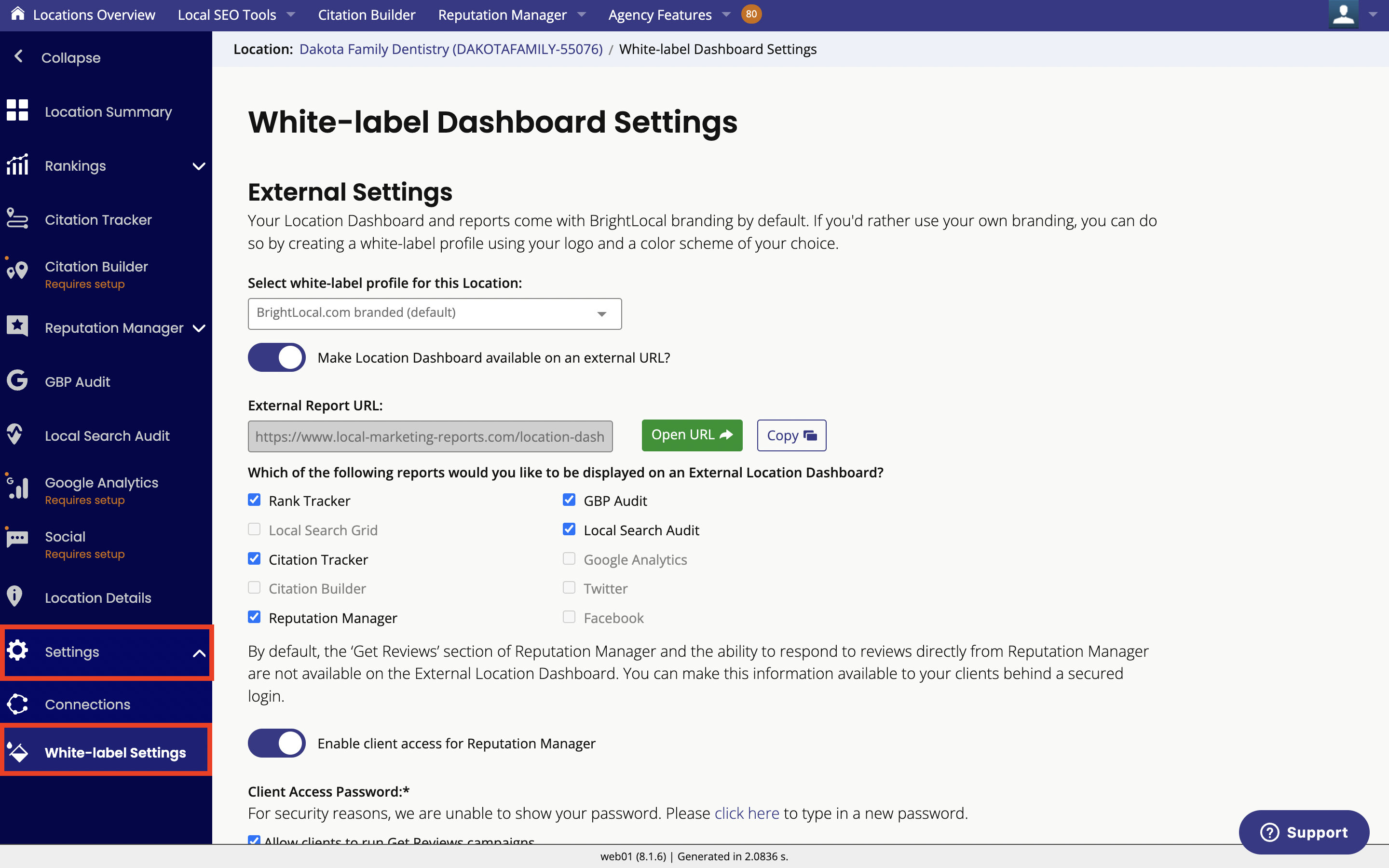 How can clients connect their Facebook pages and Google Business Profiles  to their Reputation Manager reports via External Dashboard? – BrightLocal  Help Center